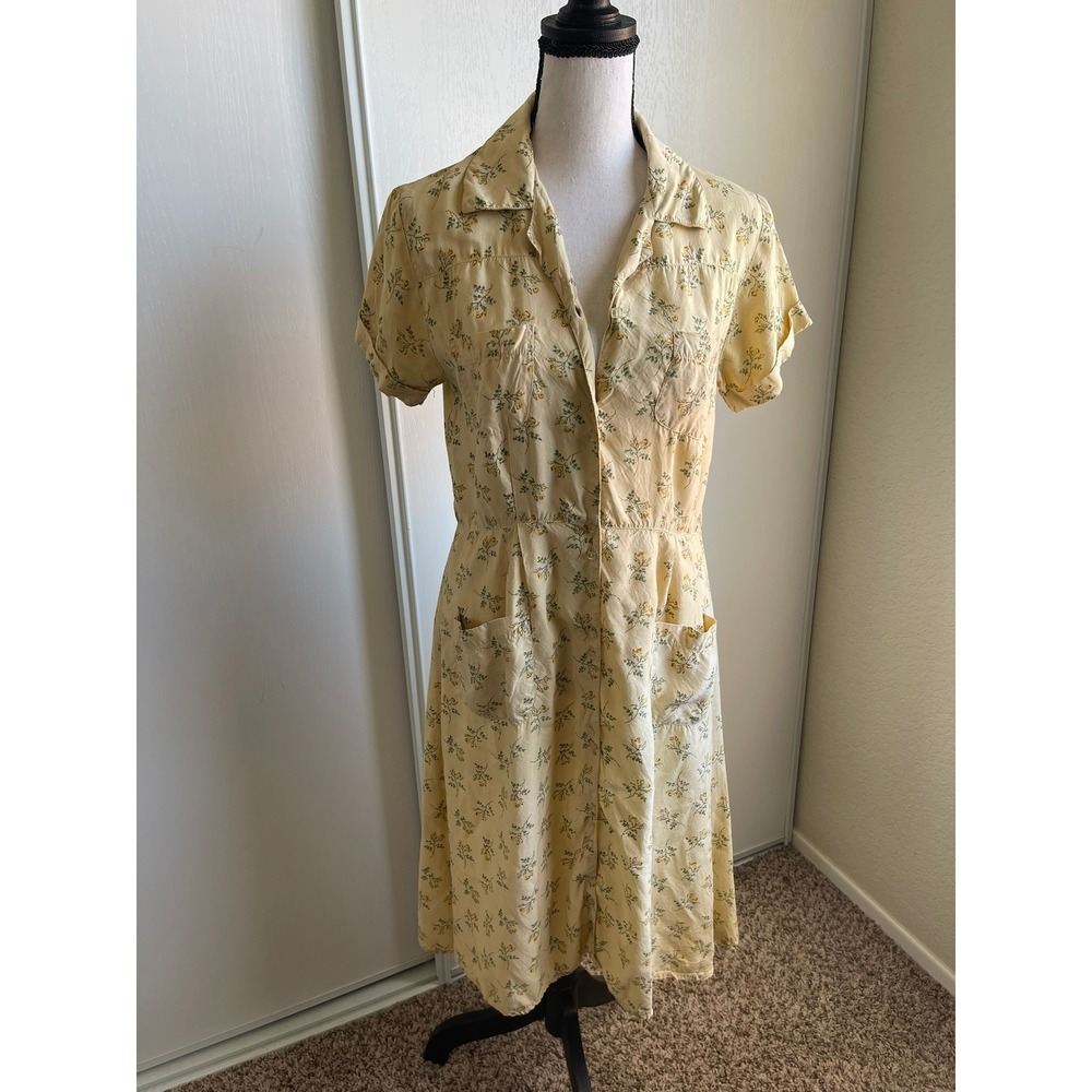 Vintage 90s Ecote Urban Outfitters Floral Midi Dress M Rayon Cottagecore Boho